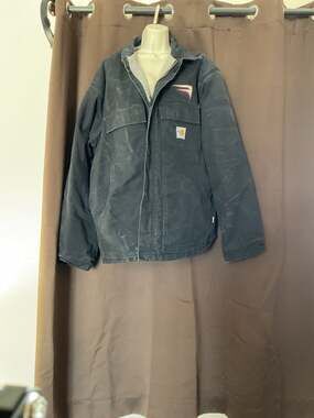 Carhartt FR Flame Resistant Work Jacket, Men's 2XL, Black Canvas, Farmers Oil Cu